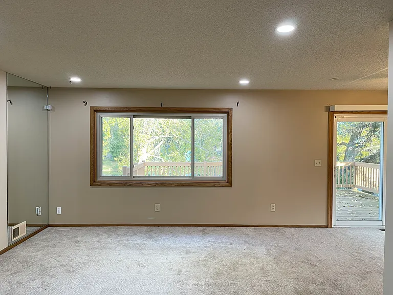 Family room and patio door to deck