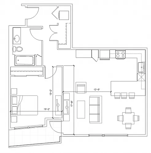 Floor plan One Bedroom / One Bath / a7