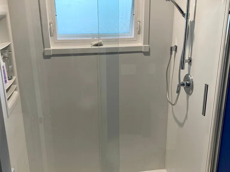 Large walk in shower one
