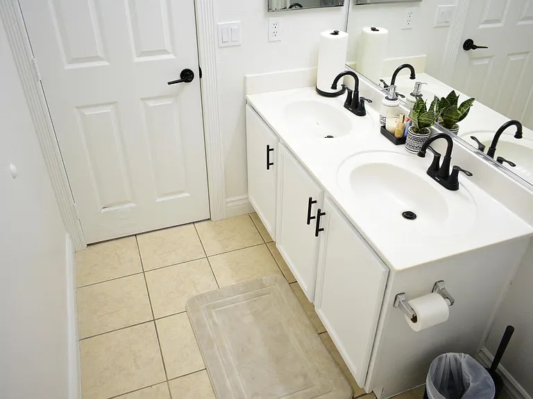 Upstairs, shared bathroom