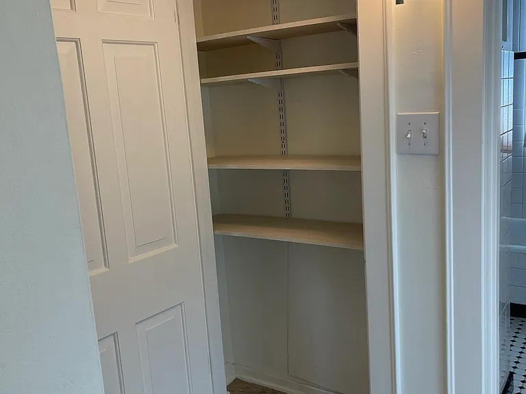 Linen Closet adjacent to the Bathroom.