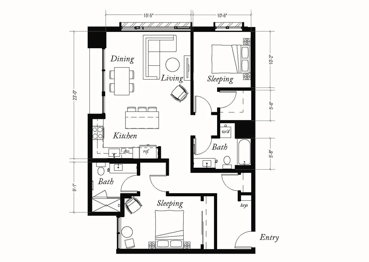 Floor plan 2X2 A