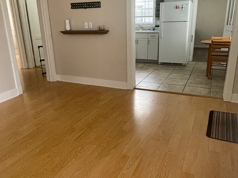 Living room facing kitchen