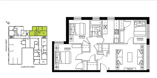 Floor plan 3 Bedroom - unit 26