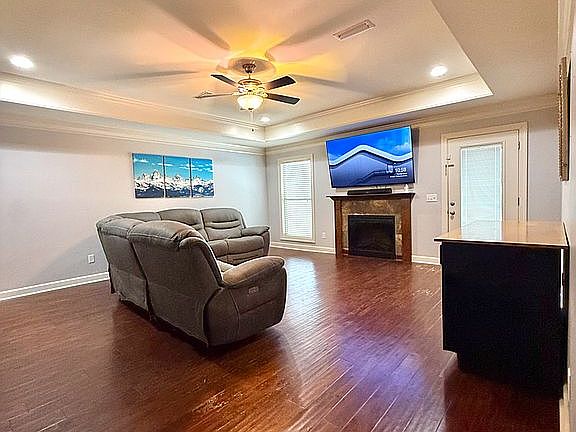 Living room facing backyard