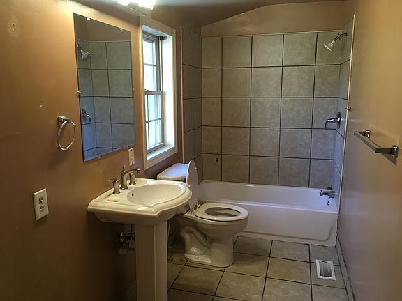 Newly remodeled bathroom with ceramic tile