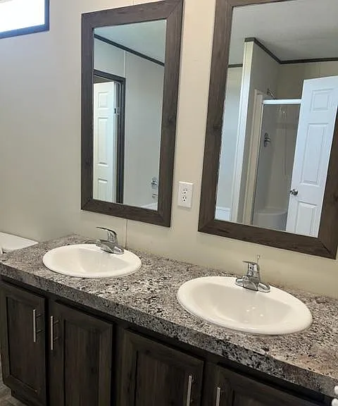 His & Her double sink in master bathroom