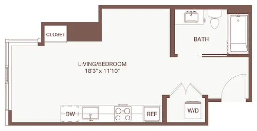 Floor plan Studio A11 Olympic