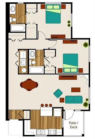 Floor plan 2 Bed 2 Bath