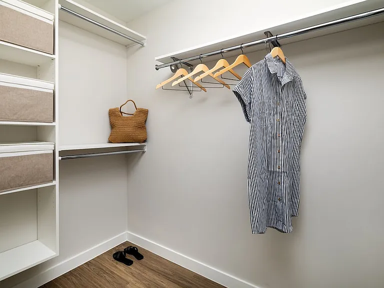 Walk-in closet with built-in shelving