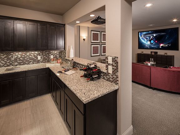 Plan 6040 media room bar - staged