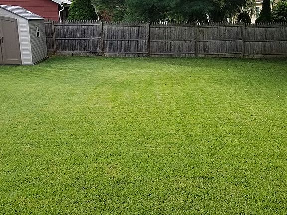 Enclosed back yard with shed