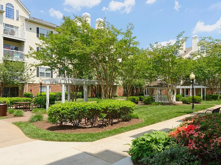 Courtyard with landscaped greenspace