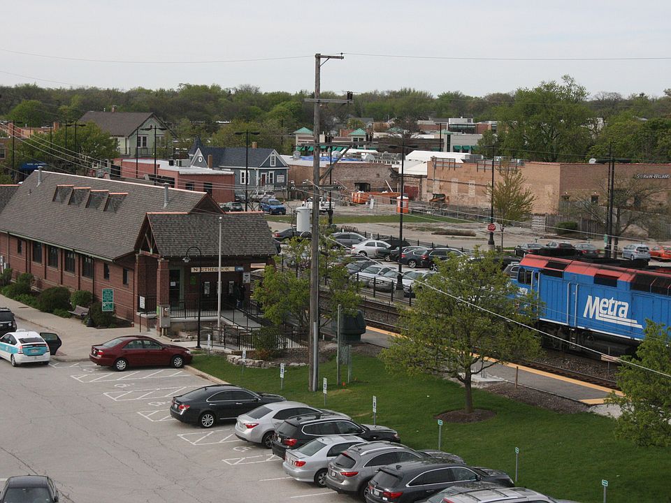 View of Northbrook Metra train station from unit window