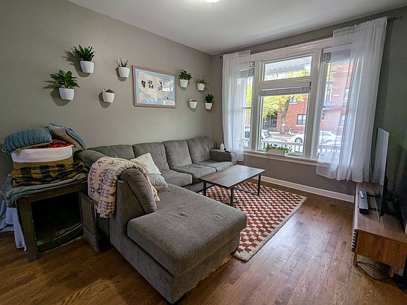 Living room and front window