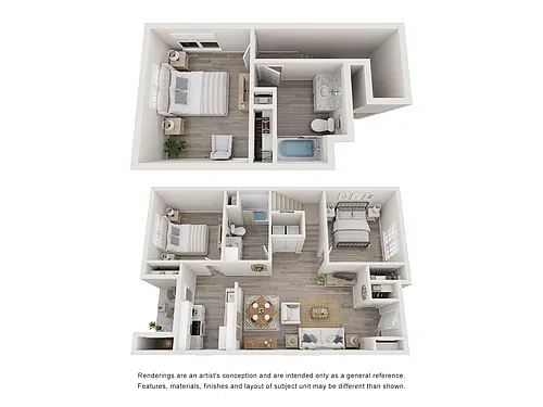 Floor plan Lakeview 3 bedroom 2 bath - TOWNHOME