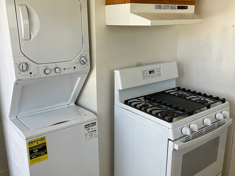 Stacked Washer & Dryer in Kitchen