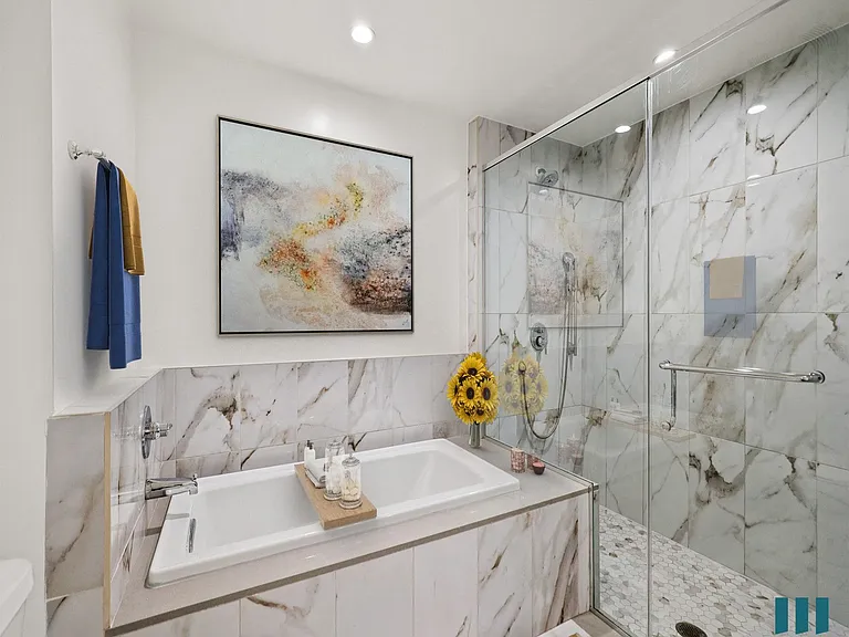 Bathroom with Large-Size Walk-In Shower and Bathtub