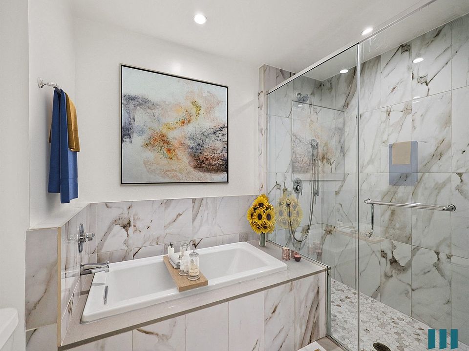 Bathroom with Large-Size Walk-In Shower and Bathtub