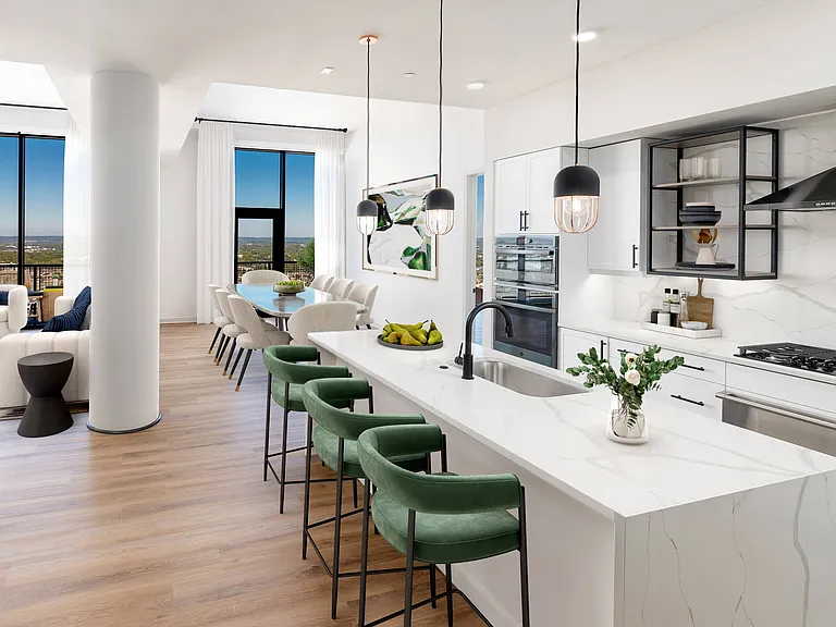 Penthouse Residence features Open-Concept Layout with Expansive City Views