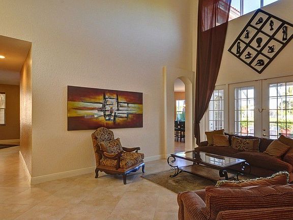 Living Room Has Two Story Ceiling