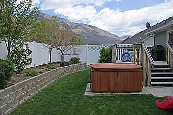 backyard with included hot tub