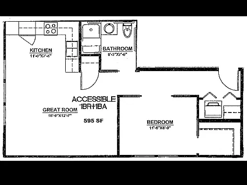 Floor plan 1X1 E