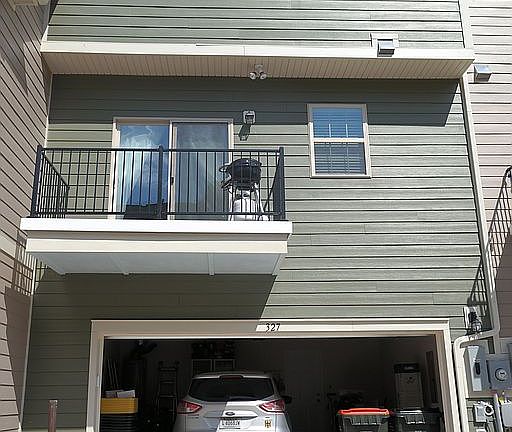 Garage and view from back