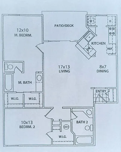 Floor plan B2 2 Bedroom / 2 Bath - 980