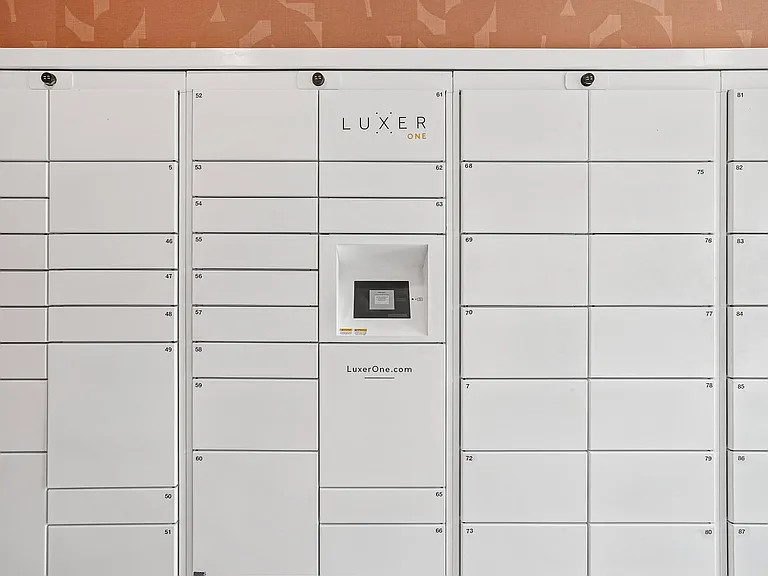24 Hour Access Package Lockers with Refrigerator for Deliveries