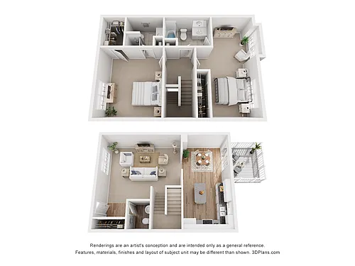 Floor plan Thornberry 2BD Townhome
