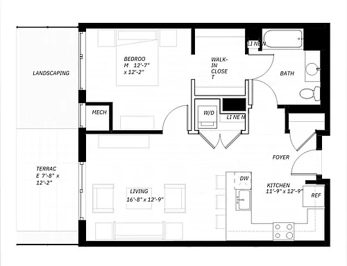 Floor plan 1 Bed A