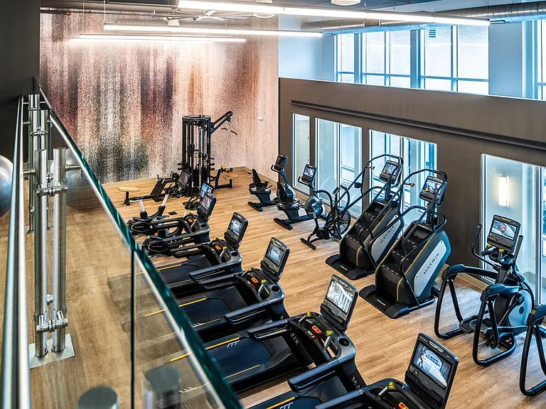 State-of-the-art fitness center with cardio equipment
