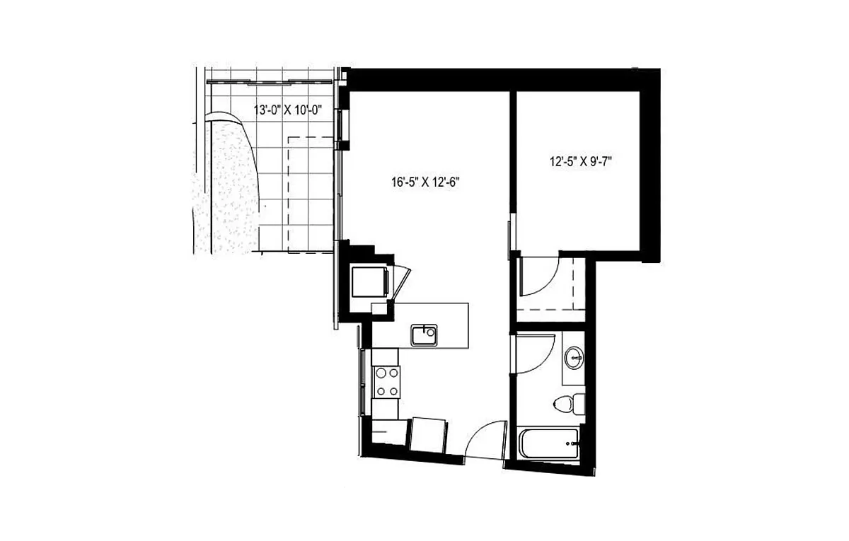 Floor plan 1 Bedroom - A18