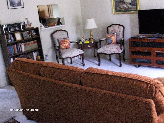 Living room facing kitchen