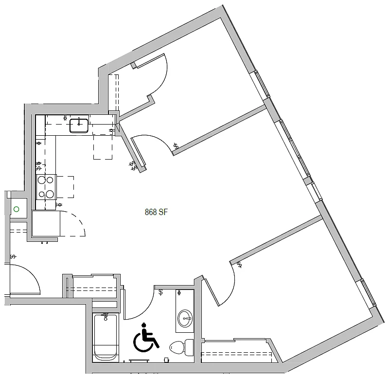 Floor plan 2 Bedroom Accessible