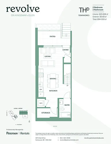 Floor plan 2-Bedroom Town House D