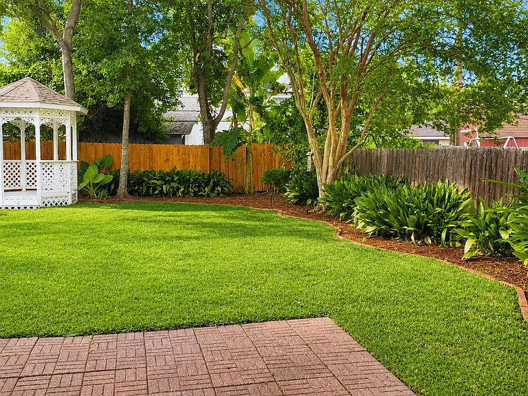 Backyard with gazebo