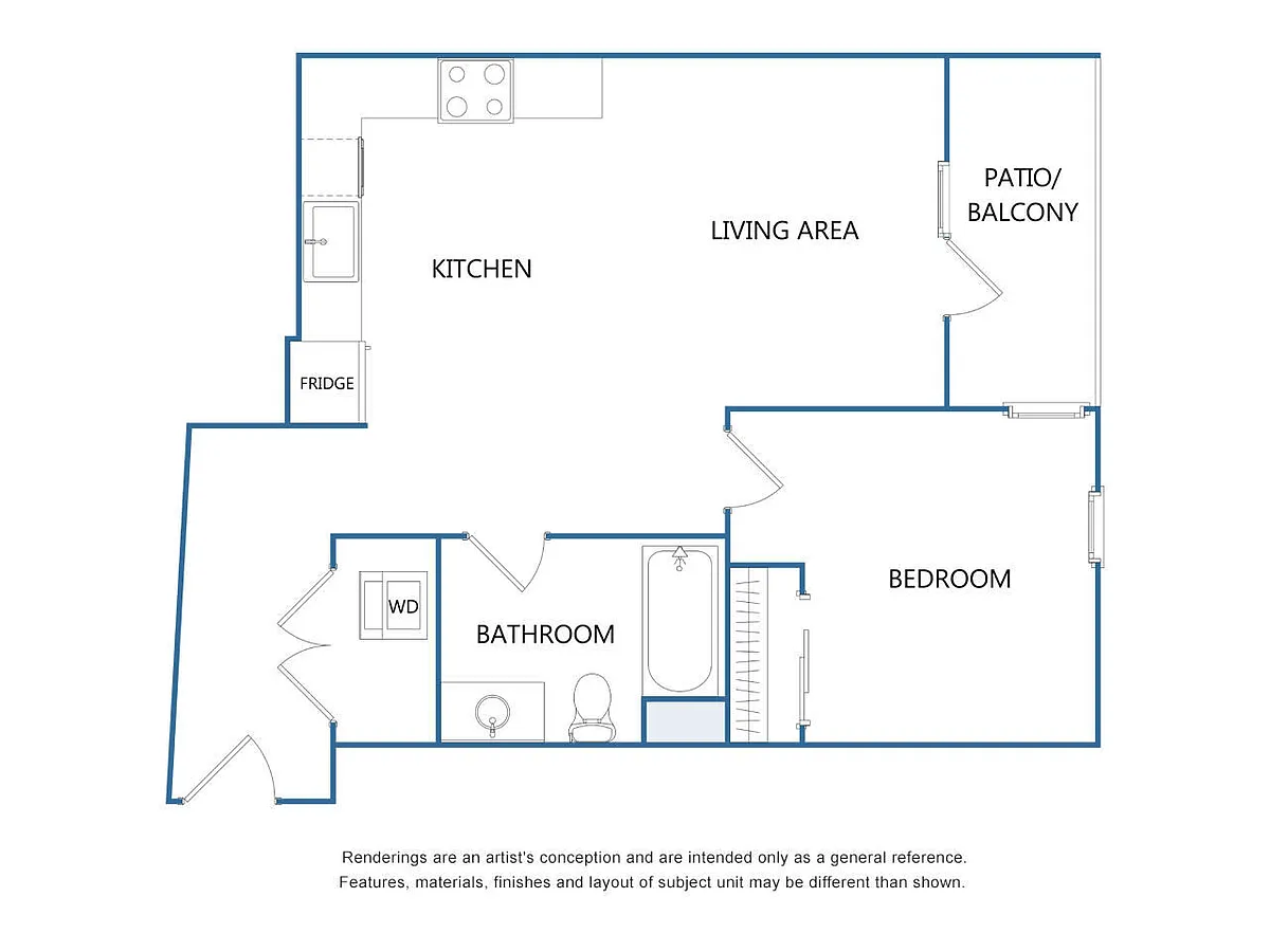 Floor plan 1C-1X1
