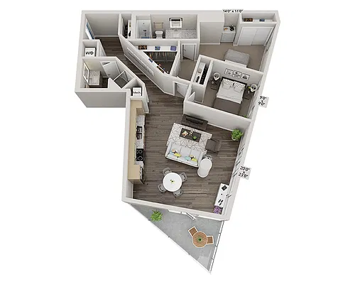 Floor plan Two Bedroom B2L