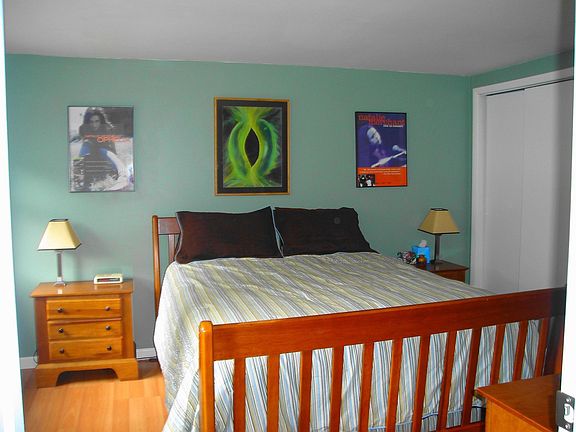 New laminate flooring in master bedroom.
