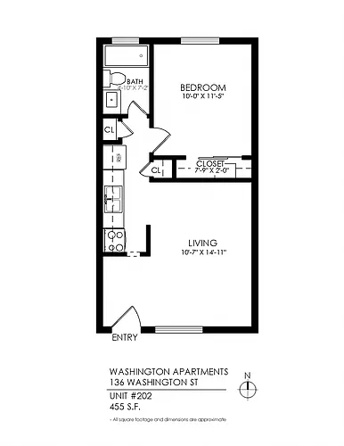 Floor plan One Bedroom, One Bath
