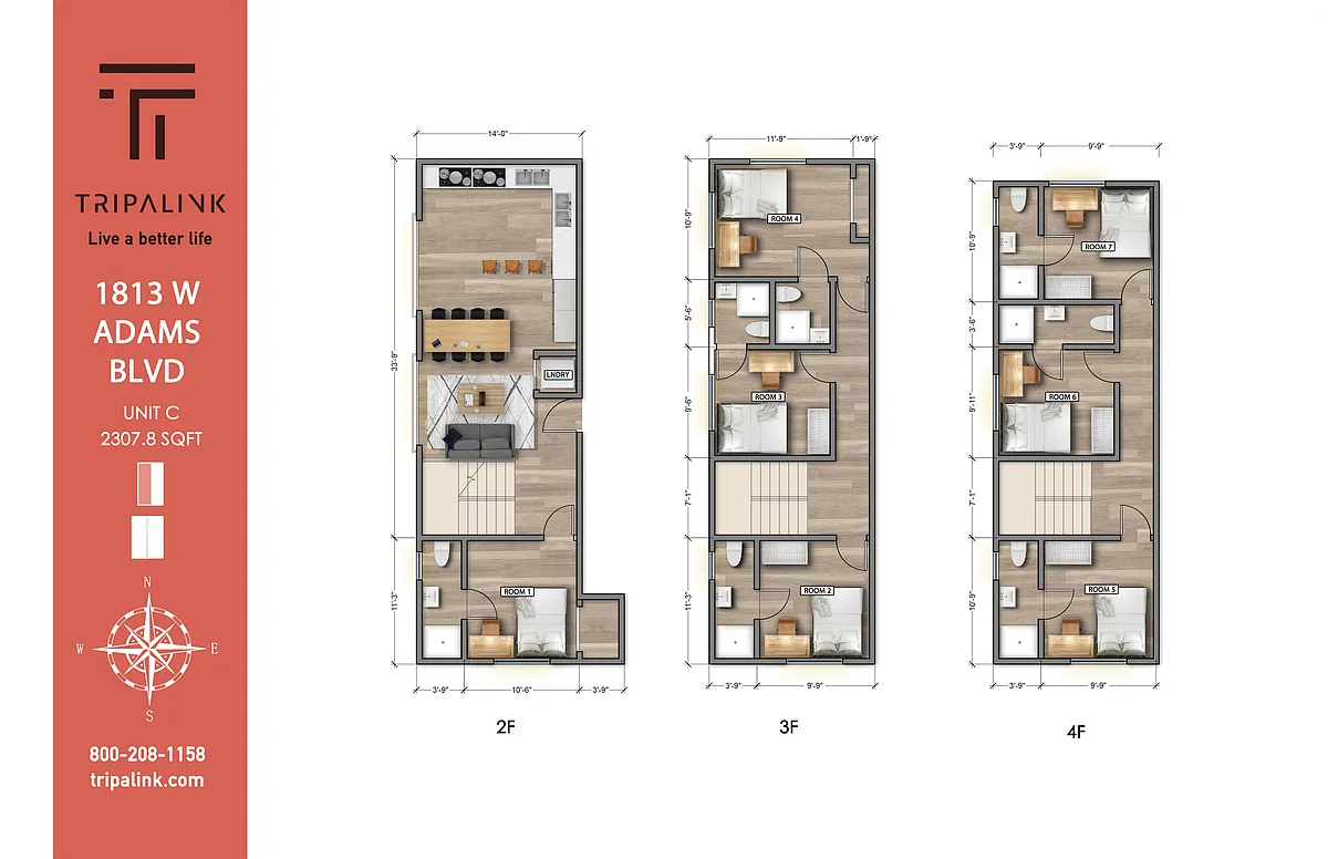 Floor plan 1813 W Adams Blvd