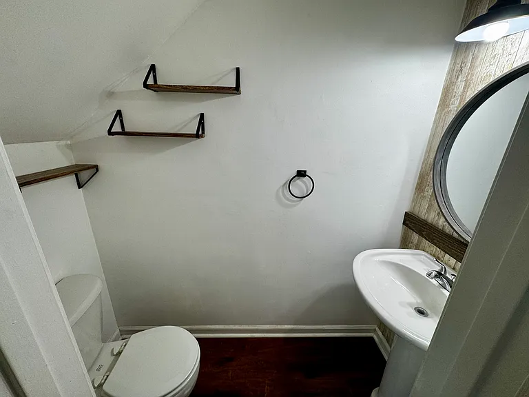A toilet on the first floor