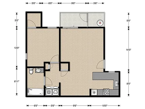 Floor plan 1X1