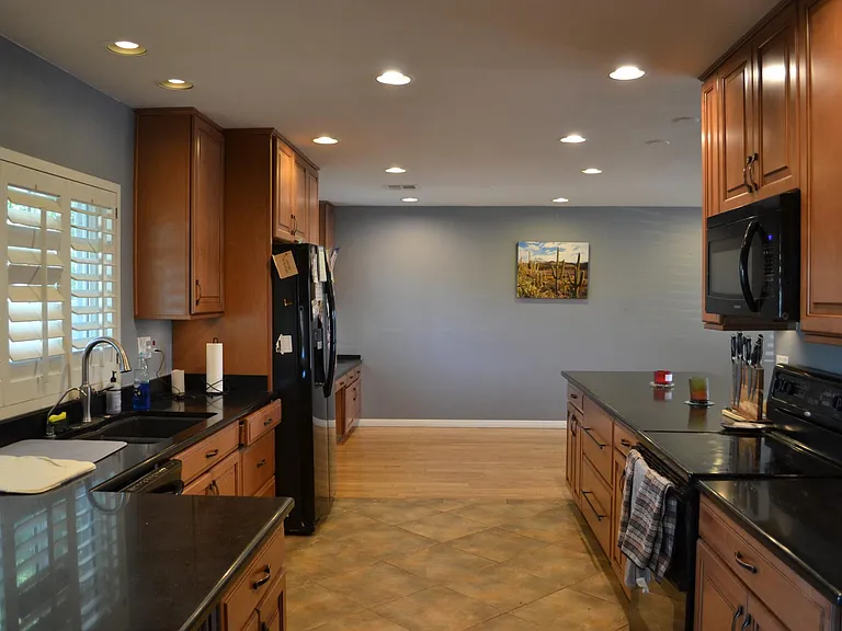 Tile and hardwood throughout the home