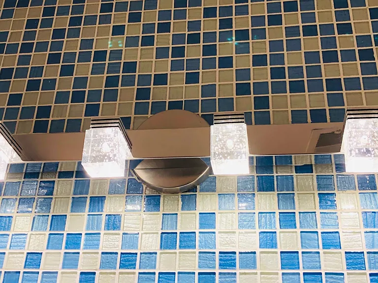 Newly installed LED lighting in the half bathroom