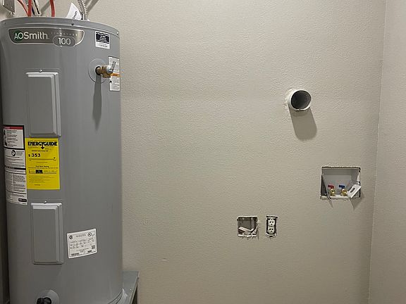 enough room for full sized stackable washer and dryer- all electric.