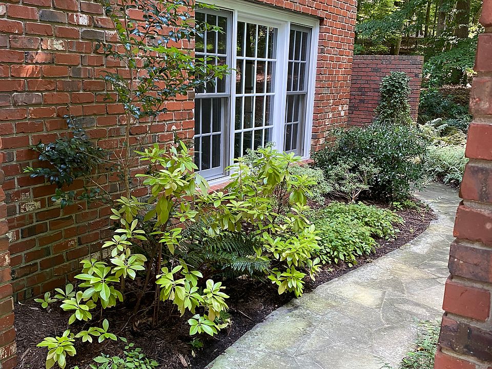 Lighted pathway from parking.