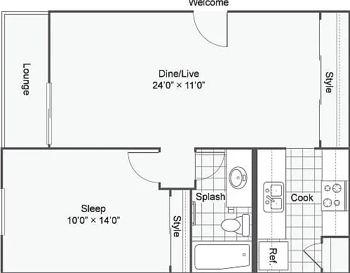 A2 | 1-Bedroom Floorplan A2 | 1-Bedroom Floorplan